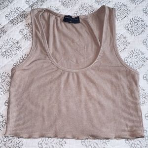 white fox cropped tank